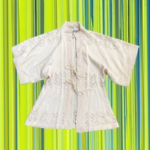 Beautiful vintage crochet kimono cardigan